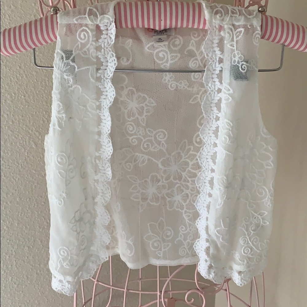 Sheer floral boho vest